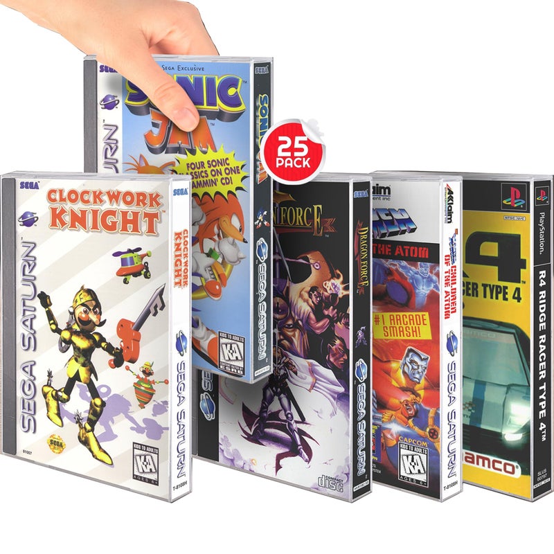 EVORETRO Game Box Protector for Sega CD, Saturn & Sony PS1 Longbox Games - 0.40MM Thick Bulk retail bags game cases. Retro gaming console partner for retro game system collection (pack of 25) - Image 1